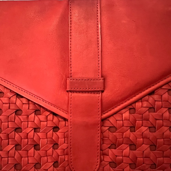 ASOS Woven Leather Clutch Bag in Red - Picture 5 of 8